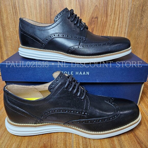 COLE HAAN Men\'s Original Grand Shortwing Oxford ~ Black main image 4